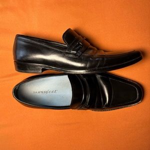 Men's Black Dress Shoes Hugo Boss Good Year Vero Cuoio Real Leather Size 9